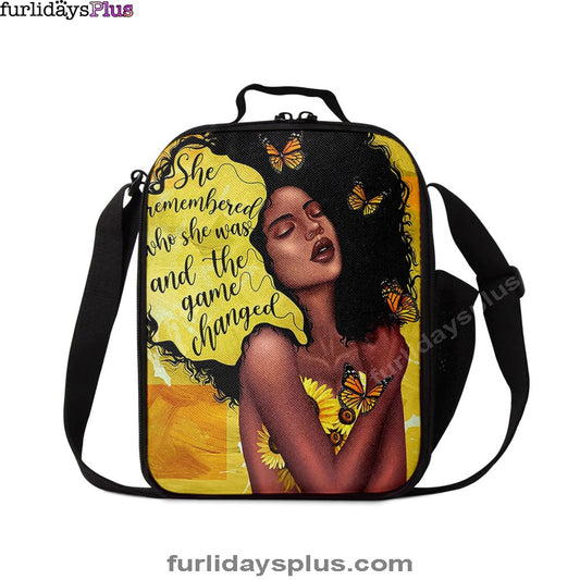 Christian Lunch Bag, African American Woman Black Lunchbag, She Remembered Who She Was And The Game Changed Lunchbag, Lunch Bag