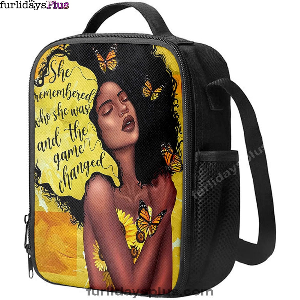 Christian Lunch Bag, African American Woman Black Lunchbag, She Remembered Who She Was And The Game Changed Lunchbag, Lunch Bag