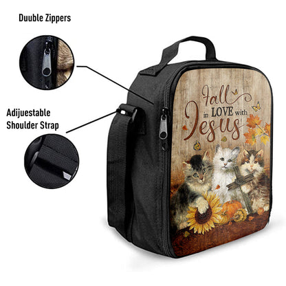 Christian Lunch Bag, Autumn Season Cute Kittens Pumpkin Cat Painting Lunchbag, Lunch Bag, Lunch Bags For Adults