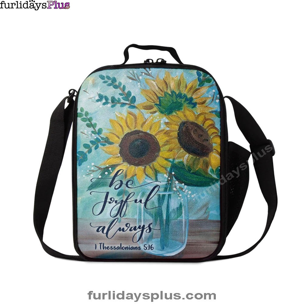 Christian Lunch Bag, Be Joyful Always 1 Thessalonians 516 Bible Verse Lunchbag, Lunch Bag, Lunch Bags For Adults