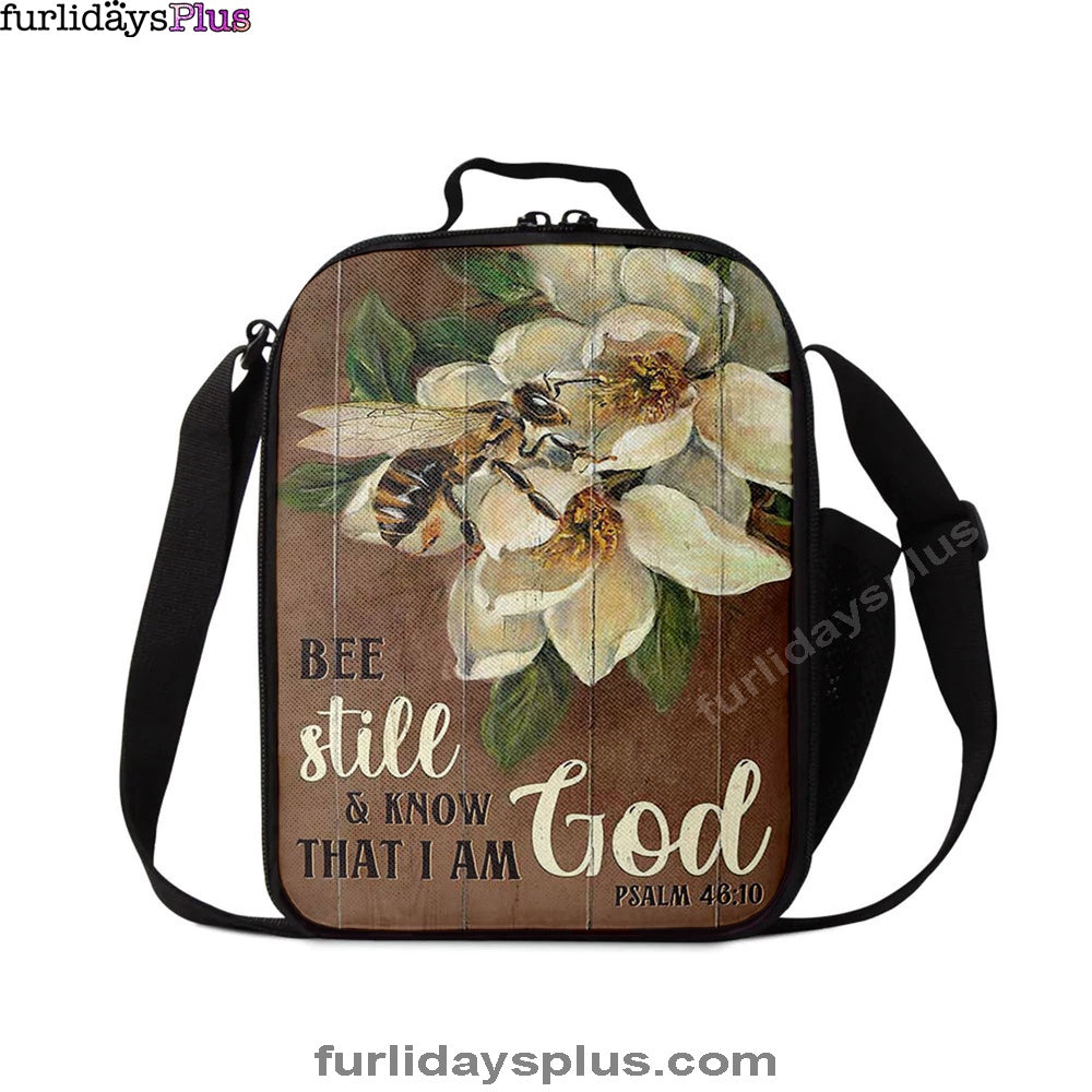 Christian Lunch Bag, Be Still And Know That I Am God Bee Lunch Bag, Lunch Bag, Lunch Bags For Adults