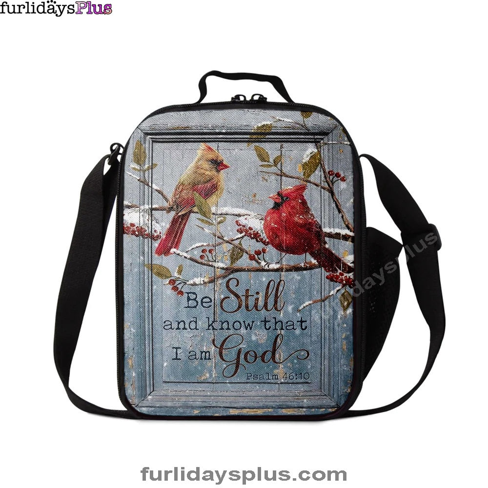 Christian Lunch Bag, Be Still And Know That I Am God Cardinal Lunch Bag, Lunch Bag, Lunch Bags For Adults