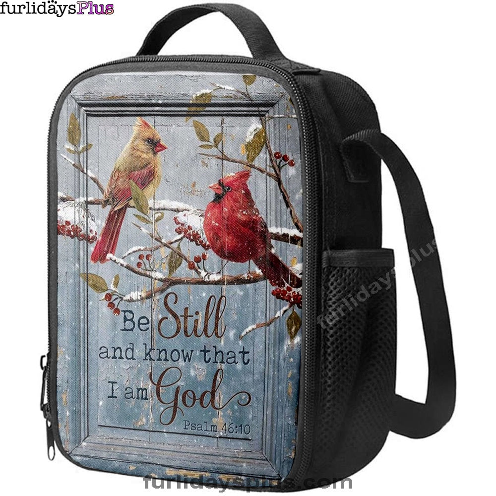 Christian Lunch Bag, Be Still And Know That I Am God Cardinal Lunch Bag, Lunch Bag, Lunch Bags For Adults
