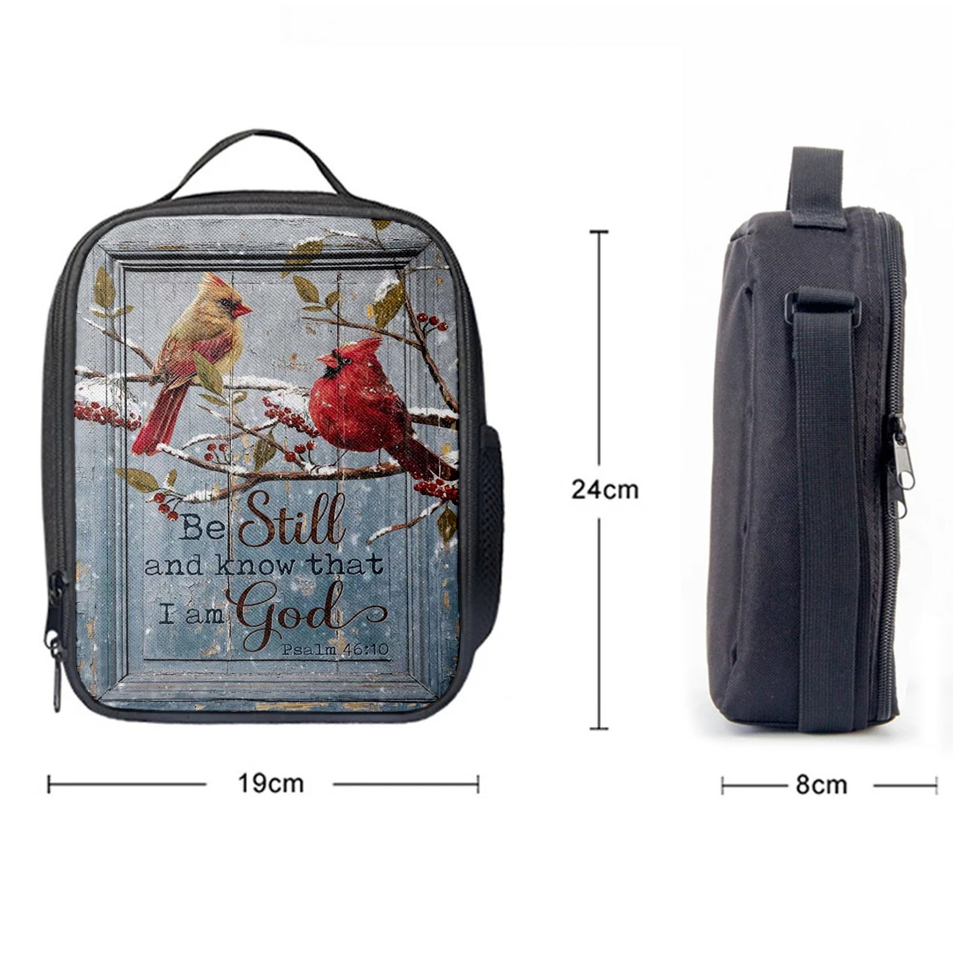 Christian Lunch Bag, Be Still And Know That I Am God Cardinal Lunch Bag, Lunch Bag, Lunch Bags For Adults