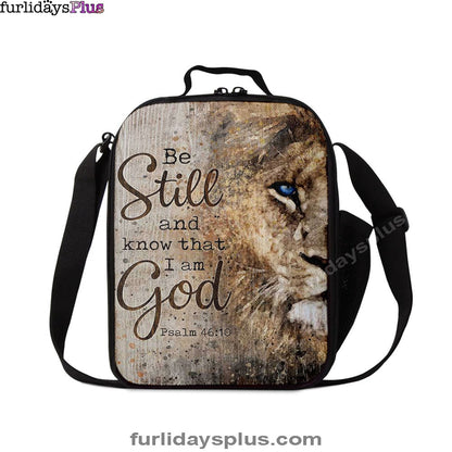 Christian Lunch Bag, Be Still And Know That I Am God Lion Of Judah Lunchbag, Lunch Bag, Lunch Bags For Adults