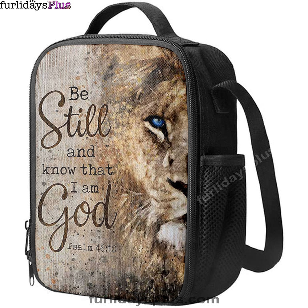 Christian Lunch Bag, Be Still And Know That I Am God Lion Of Judah Lunchbag, Lunch Bag, Lunch Bags For Adults