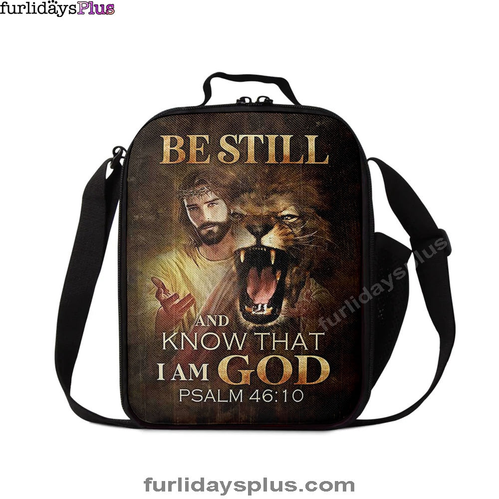 Christian Lunch Bag, Be Still And Know That I Am God Lunchbag, Angry Lion Of Judah Jesus Lunch Bag, Lunch Bag, Lunch Bags For Adults