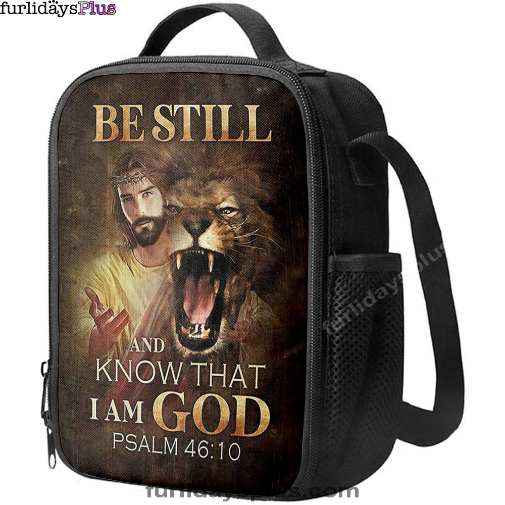 Christian Lunch Bag, Be Still And Know That I Am God Lunchbag, Angry Lion Of Judah Jesus Lunch Bag, Lunch Bag, Lunch Bags For Adults