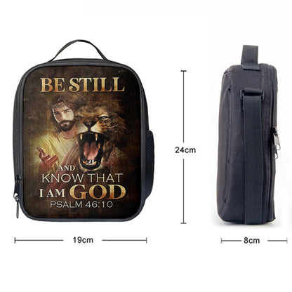 Christian Lunch Bag, Be Still And Know That I Am God Lunchbag, Angry Lion Of Judah Jesus Lunch Bag, Lunch Bag, Lunch Bags For Adults