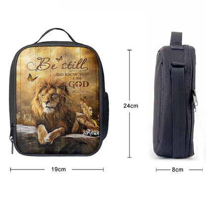 Christian Lunch Bag, Be Still And Know That I Am God Lunchbag, Lion Of Judah Butterfly Lunchbag, Lunch Bag, Lunch Bags For Adults