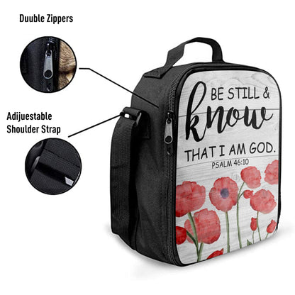 Christian Lunch Bag, Be Still And Know That I Am God Psalm 4610 Bible Verse Lunchbag, Lunch Bag, Lunch Bags For Adults