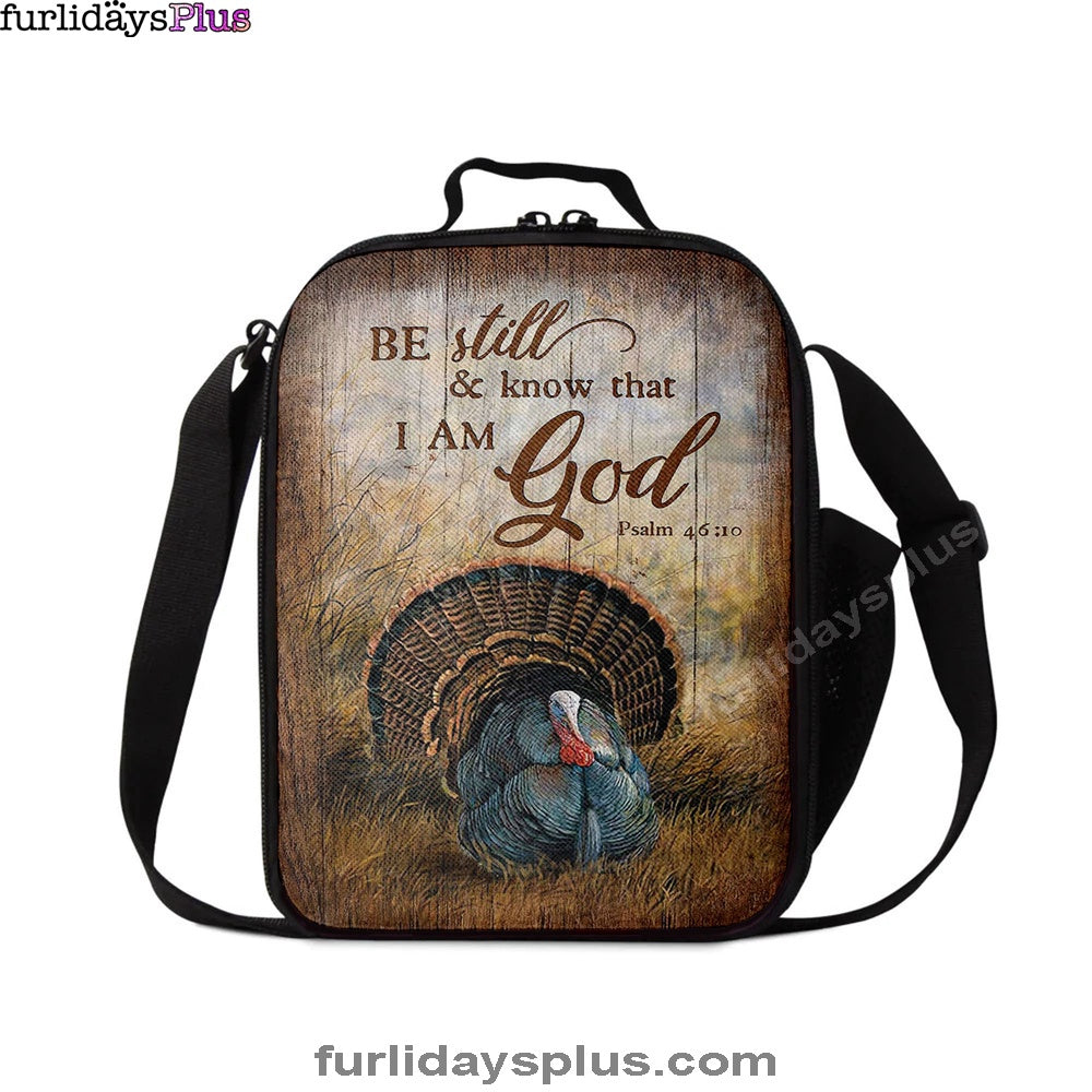 Christian Lunch Bag, Be Still And Know That I Am God Turkey Rice Field Lunchbag, Lunch Bag, Lunch Bags For Adults