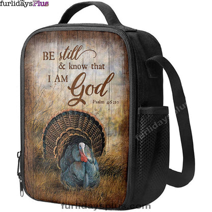 Christian Lunch Bag, Be Still And Know That I Am God Turkey Rice Field Lunchbag, Lunch Bag, Lunch Bags For Adults