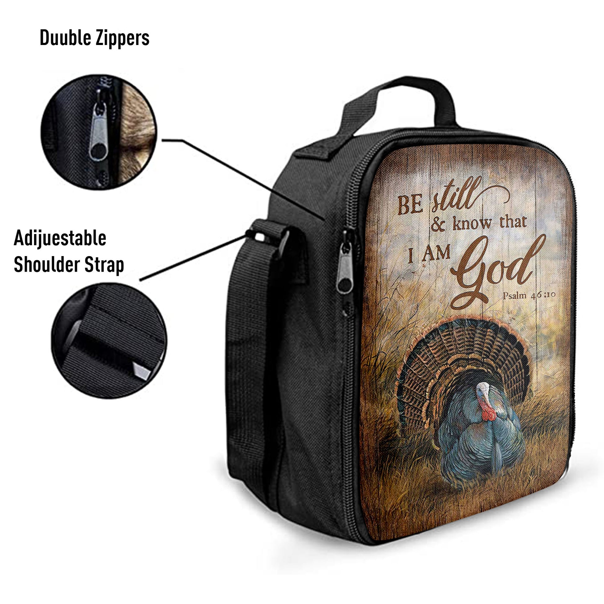 Christian Lunch Bag, Be Still And Know That I Am God Turkey Rice Field Lunchbag, Lunch Bag, Lunch Bags For Adults