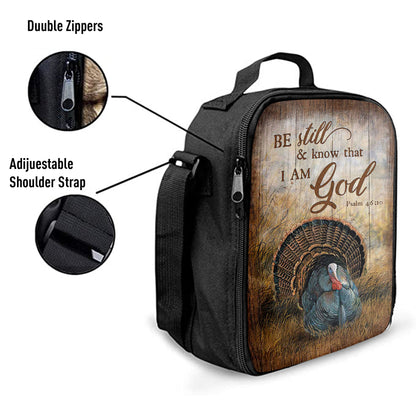 Christian Lunch Bag, Be Still And Know That I Am God Turkey Rice Field Lunchbag, Lunch Bag, Lunch Bags For Adults