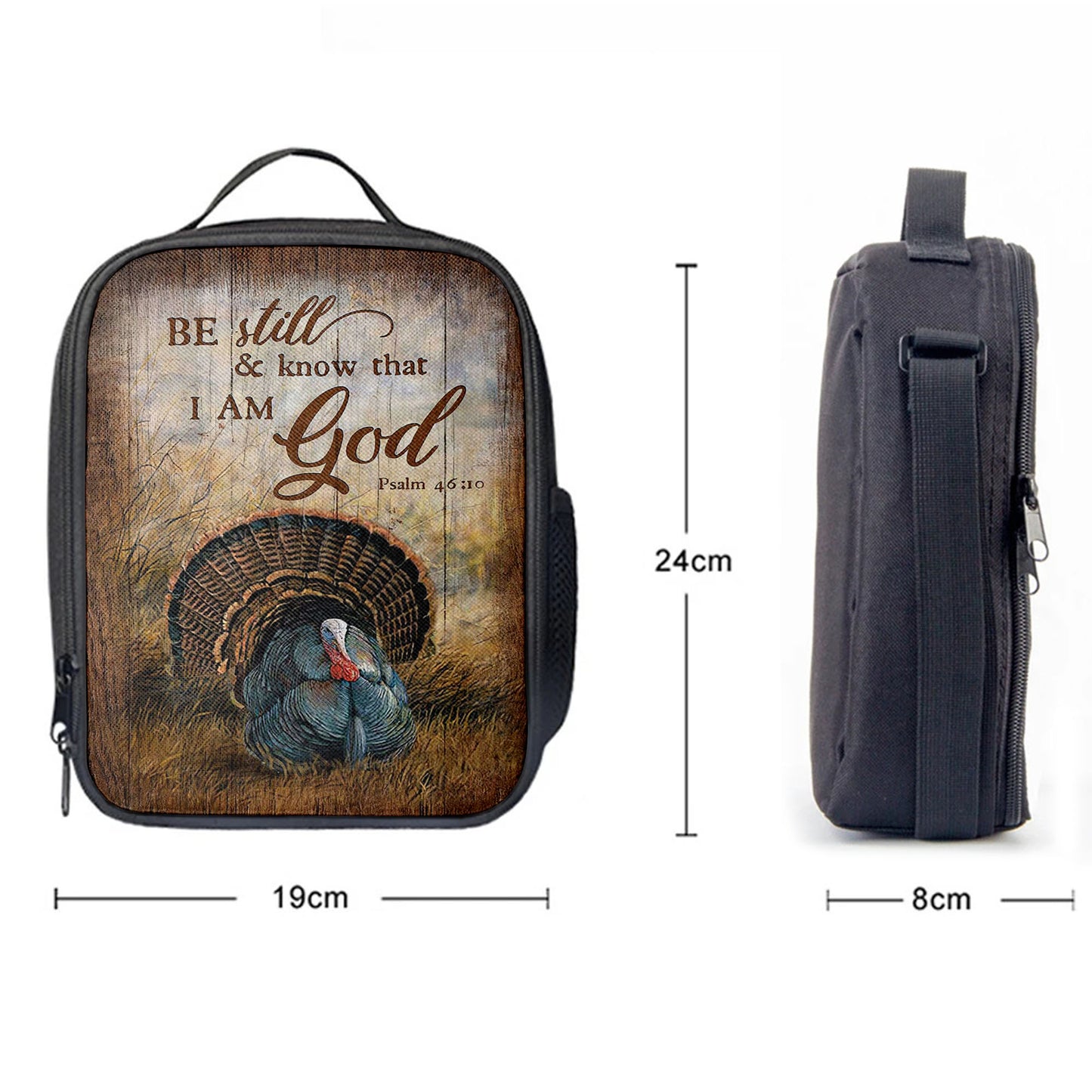 Christian Lunch Bag, Be Still And Know That I Am God Turkey Rice Field Lunchbag, Lunch Bag, Lunch Bags For Adults