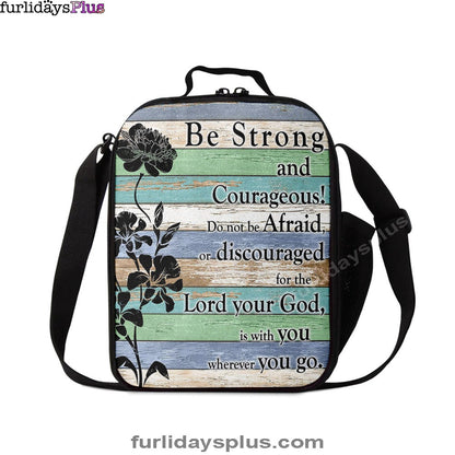Christian Lunch Bag, Be Strong And Courageous Lunch Bag, Church Lunchbag, Lunch Bag, Lunch Bags For Adults