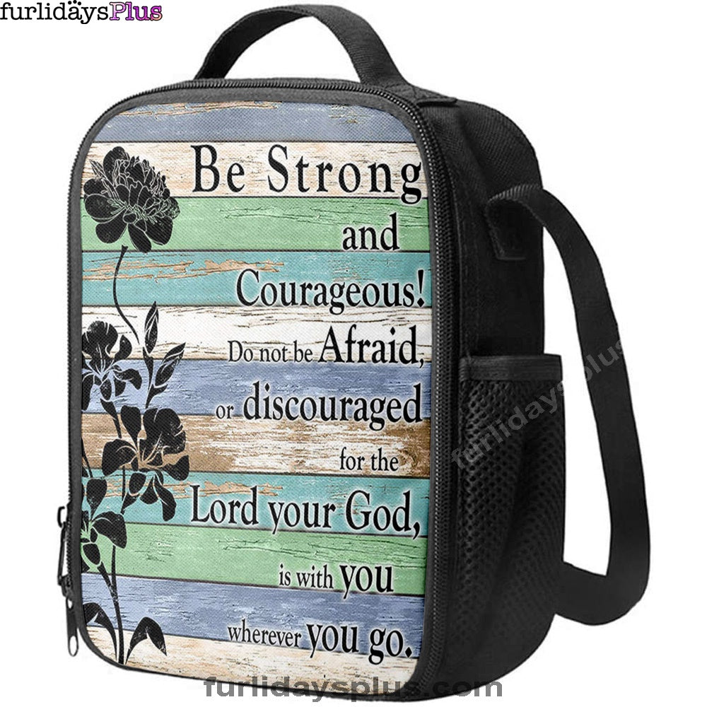 Christian Lunch Bag, Be Strong And Courageous Lunch Bag, Church Lunchbag, Lunch Bag, Lunch Bags For Adults