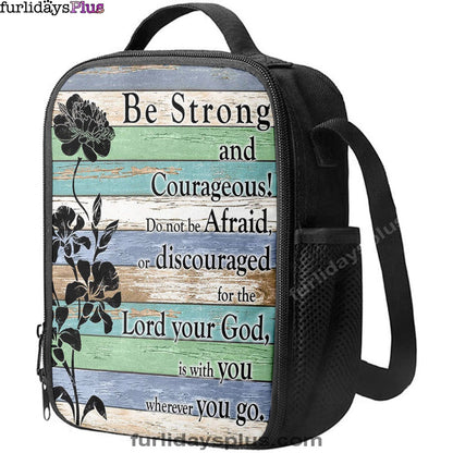 Christian Lunch Bag, Be Strong And Courageous Lunch Bag, Church Lunchbag, Lunch Bag, Lunch Bags For Adults