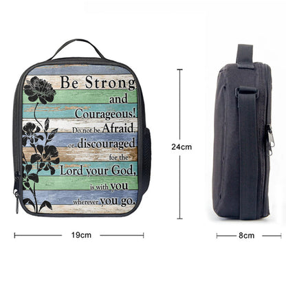 Christian Lunch Bag, Be Strong And Courageous Lunch Bag, Church Lunchbag, Lunch Bag, Lunch Bags For Adults