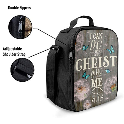 Christian Lunch Bag, Bible Verse I Can Do All Things Through Christ Dandelion Lunch Bag, Lunch Bag, Lunch Bags For Adults