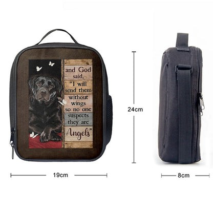 Christian Lunch Bag, Black Labrador I Will Send Them Without Wings Lunch Bag, Lunch Bag, Lunch Bags For Adults