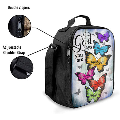 Christian Lunch Bag, Butterfly God Says You Are Lunchbag, Lunch Bag, Lunch Bags For Adults