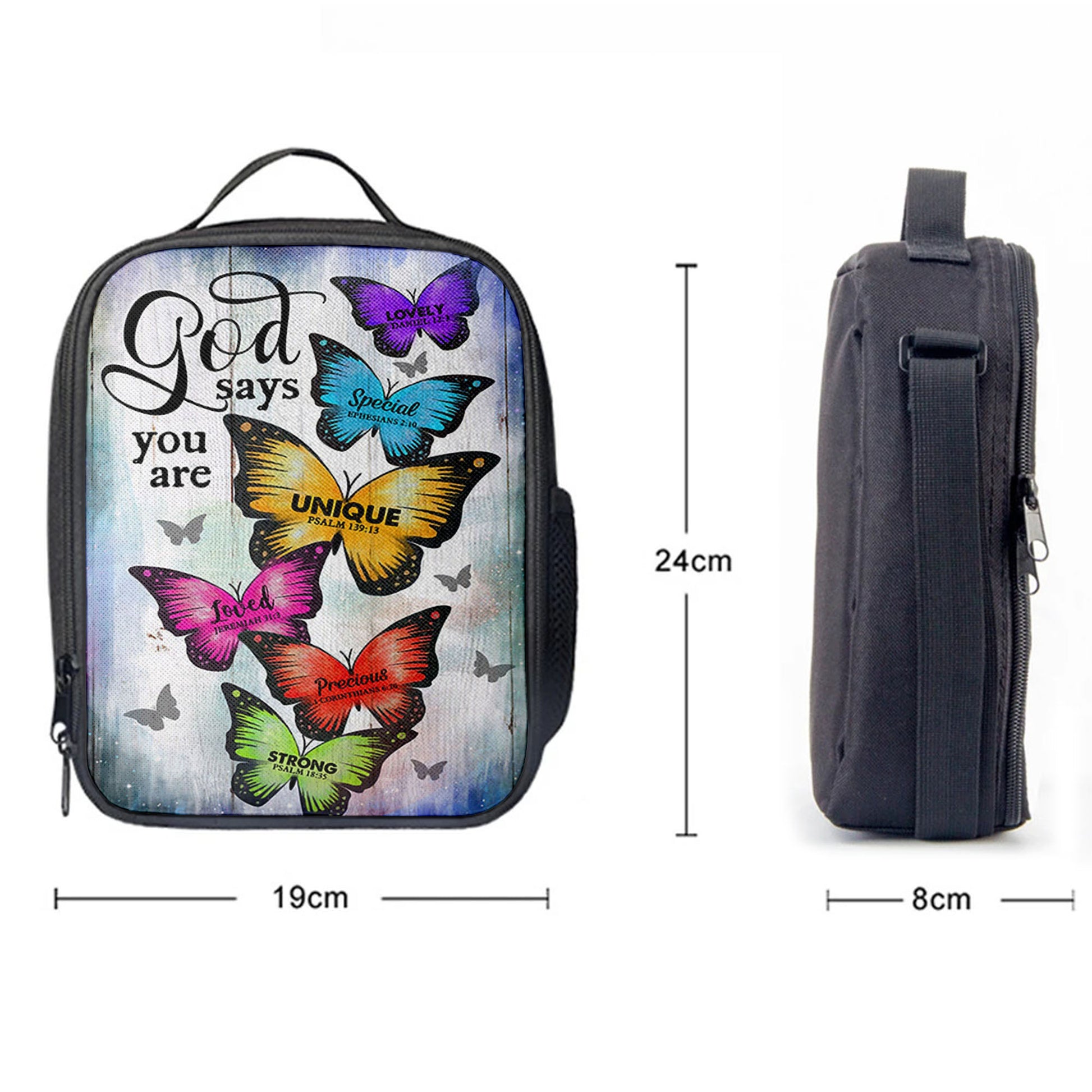 Christian Lunch Bag, Butterfly God Says You Are Lunchbag, Lunch Bag, Lunch Bags For Adults