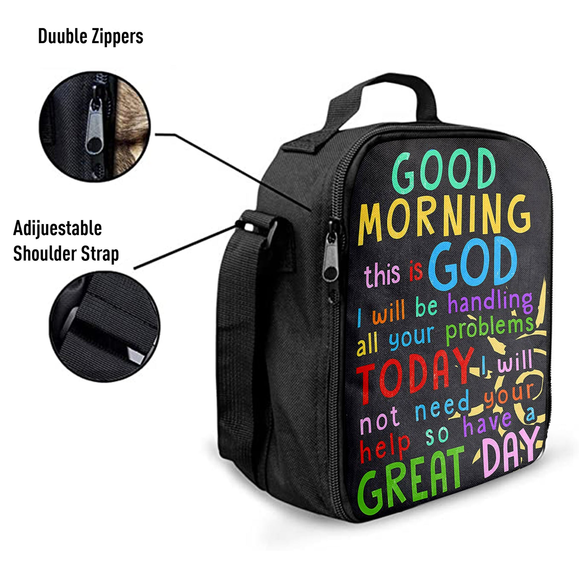Christian Lunch Bag, Lunch Bag, Good Morning This Is God I Will Be Handling All Your Problems Today Lunchbag, Lunch Bags For Adults