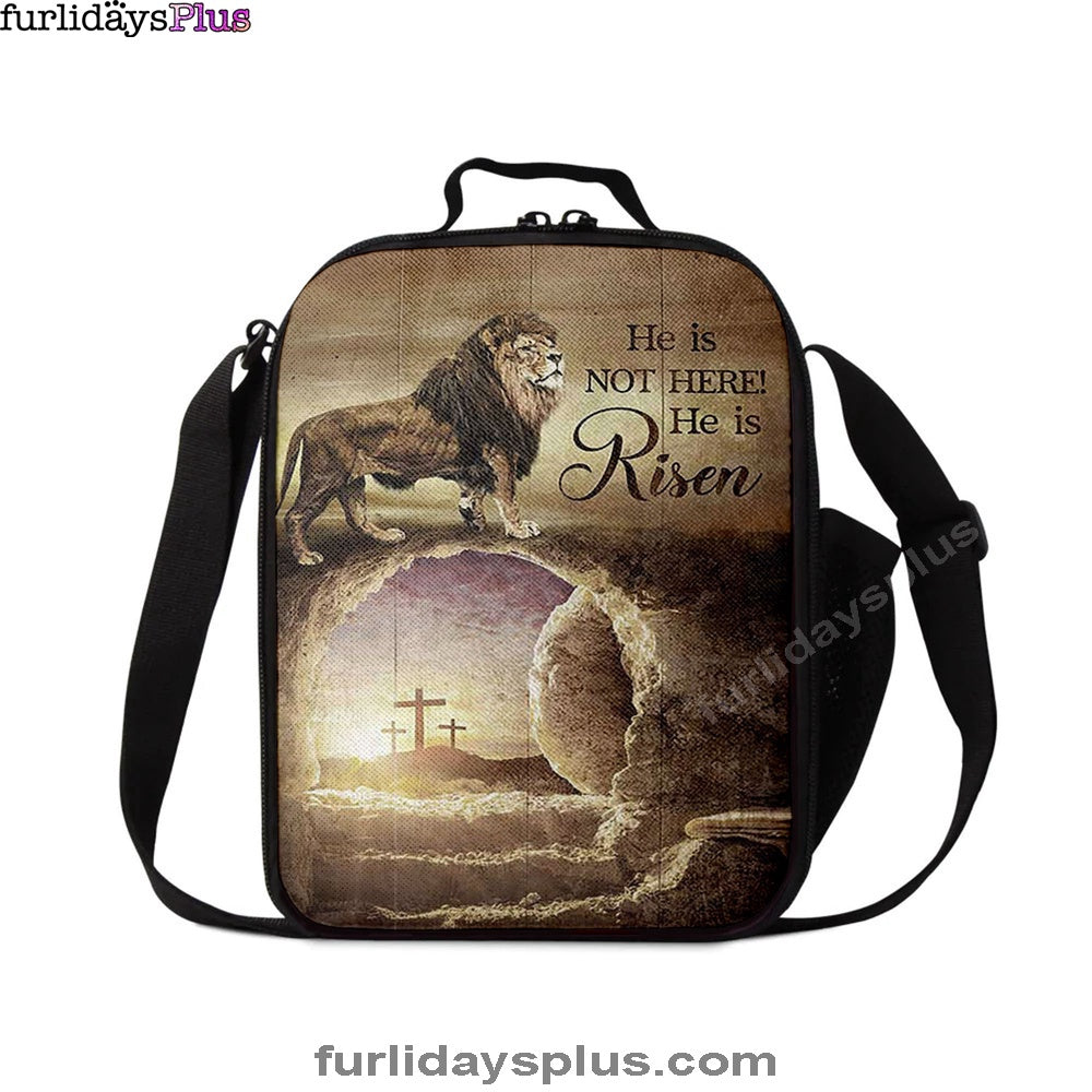 Christian Lunch Bag, Lunch Bag, He Is Risen Lunchbag, The Empty Tomb Lion Lunchbag, Lunch Bags For Adults