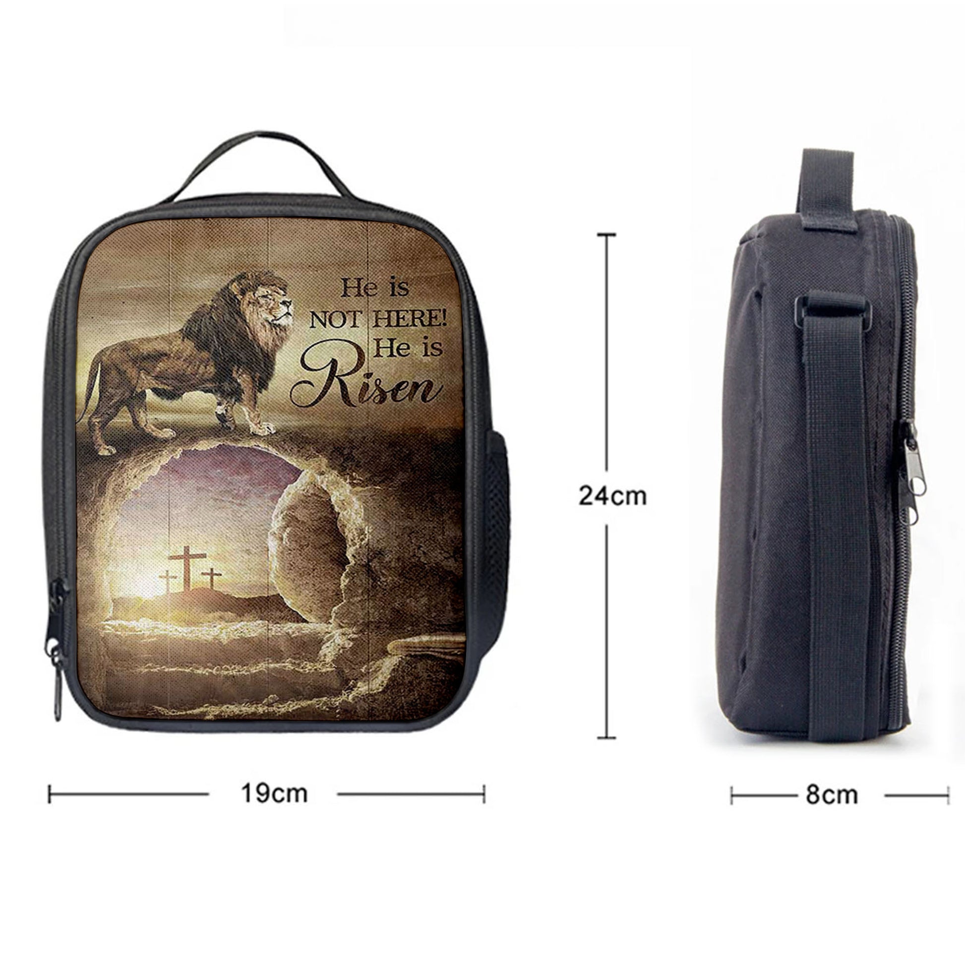 Christian Lunch Bag, Lunch Bag, He Is Risen Lunchbag, The Empty Tomb Lion Lunchbag, Lunch Bags For Adults