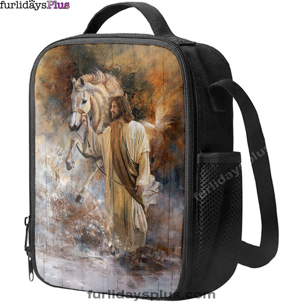Christian Lunch Bag, Lunch Bag, Horse And Jesus Christ Lunchbag, Lunch Bags For Adults