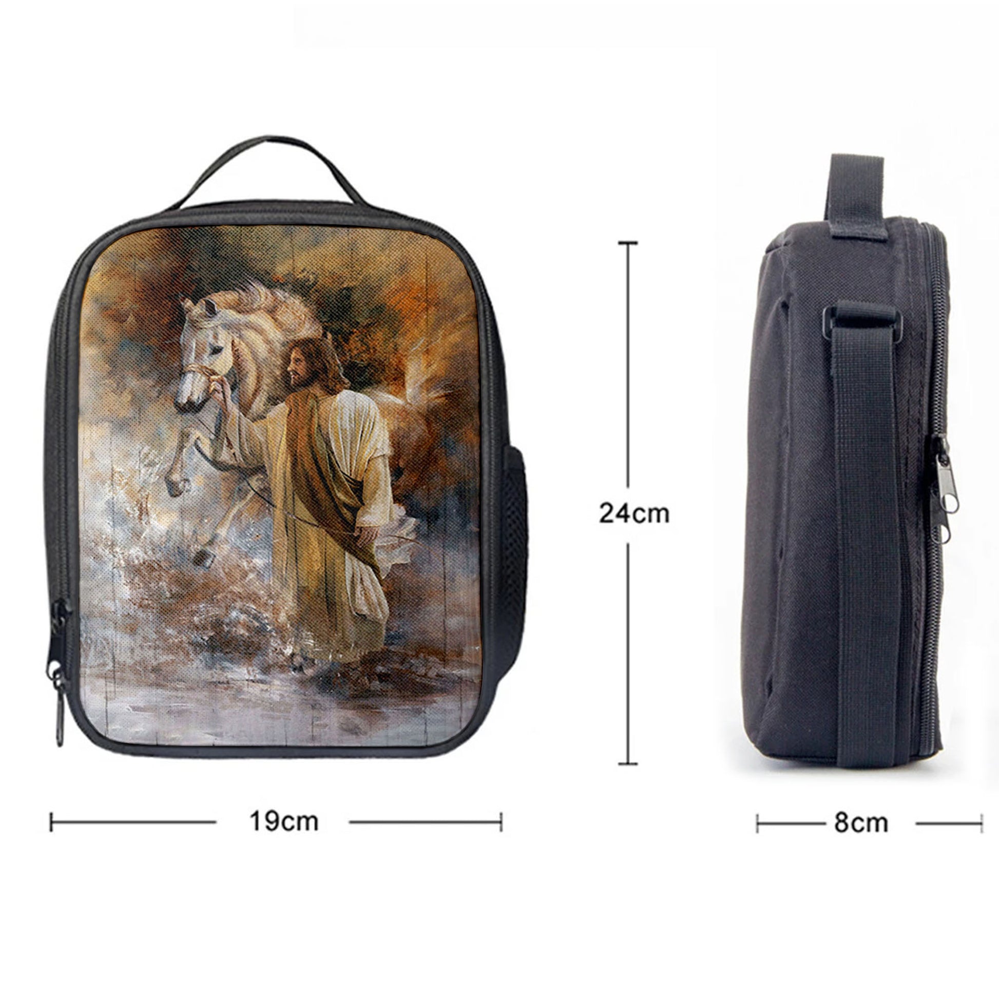 Christian Lunch Bag, Lunch Bag, Horse And Jesus Christ Lunchbag, Lunch Bags For Adults
