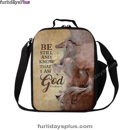 Christian Lunch Bag, Lunch Bag, Horse Be Still And Know That I Am God Lunch Bag, Lunch Bags For Adults