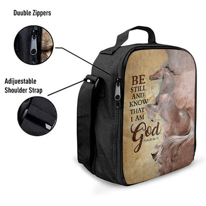 Christian Lunch Bag, Lunch Bag, Horse Be Still And Know That I Am God Lunch Bag, Lunch Bags For Adults