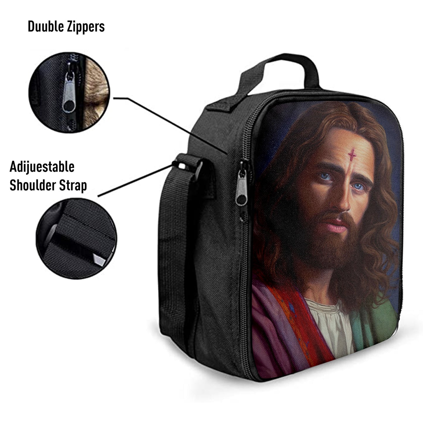 Christian Lunch Bag, Lunch Bag, Jesus Christ Painting Lunchbag, Lunch Bags For Adults