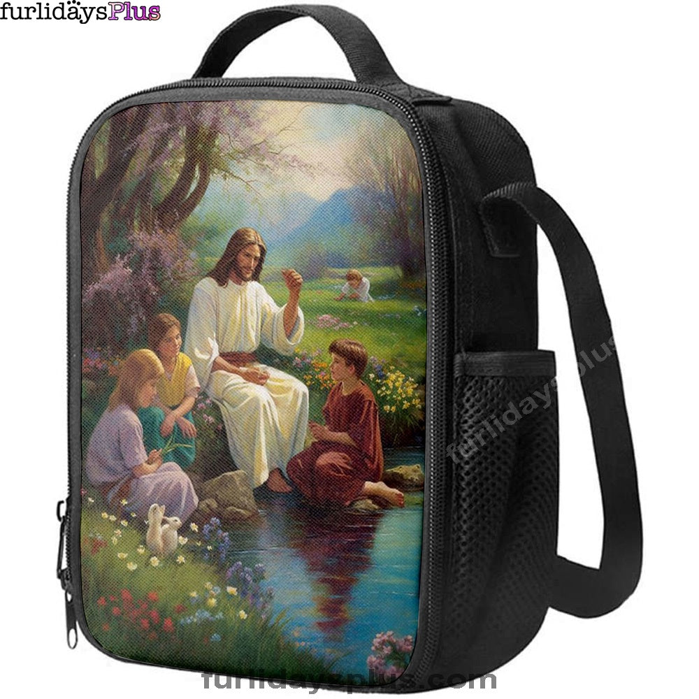 Christian Lunch Bag, Lunch Bag, Jesus Christ With Children Lunchbag, Lunch Bags For Adults