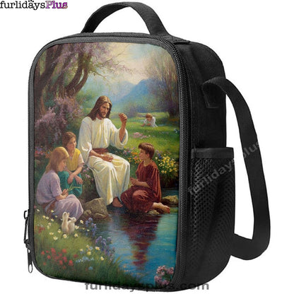 Christian Lunch Bag, Lunch Bag, Jesus Christ With Children Lunchbag, Lunch Bags For Adults