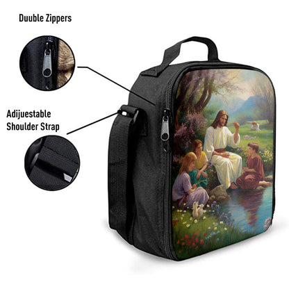 Christian Lunch Bag, Lunch Bag, Jesus Christ With Children Lunchbag, Lunch Bags For Adults