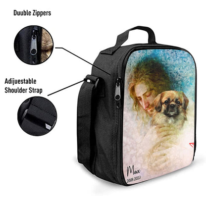 Christian Lunch Bag, Lunch Bag, Jesus Holding A Dog Custom Lunch Bag, Personalized Pet Memorial Lunchbag, Pet Memorial Gifts, Lunch Bags For Adults