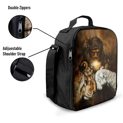 Christian Lunch Bag, Lunch Bag, Jesus Lion And Lamb Cross Lunch Bag, Lunch Bags For Adults