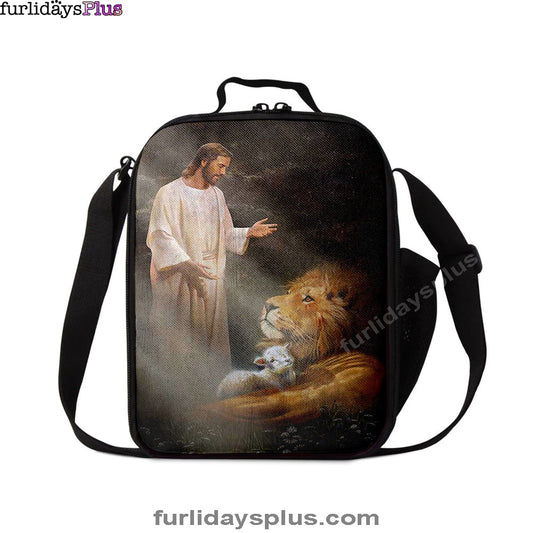 Christian Lunch Bag, Lunch Bag, Jesus Lion And The Lambs Lunch Bag, Lunch Bags For Adults