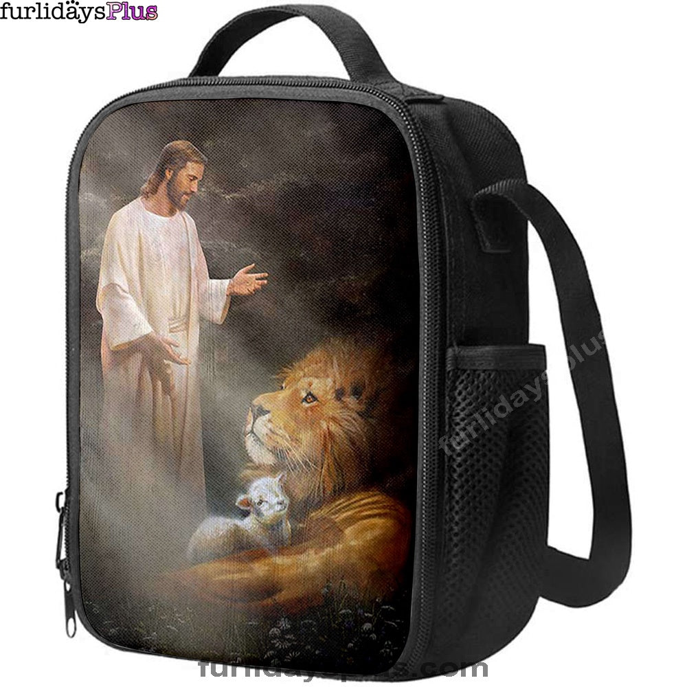 Christian Lunch Bag, Lunch Bag, Jesus Lion And The Lambs Lunch Bag, Lunch Bags For Adults