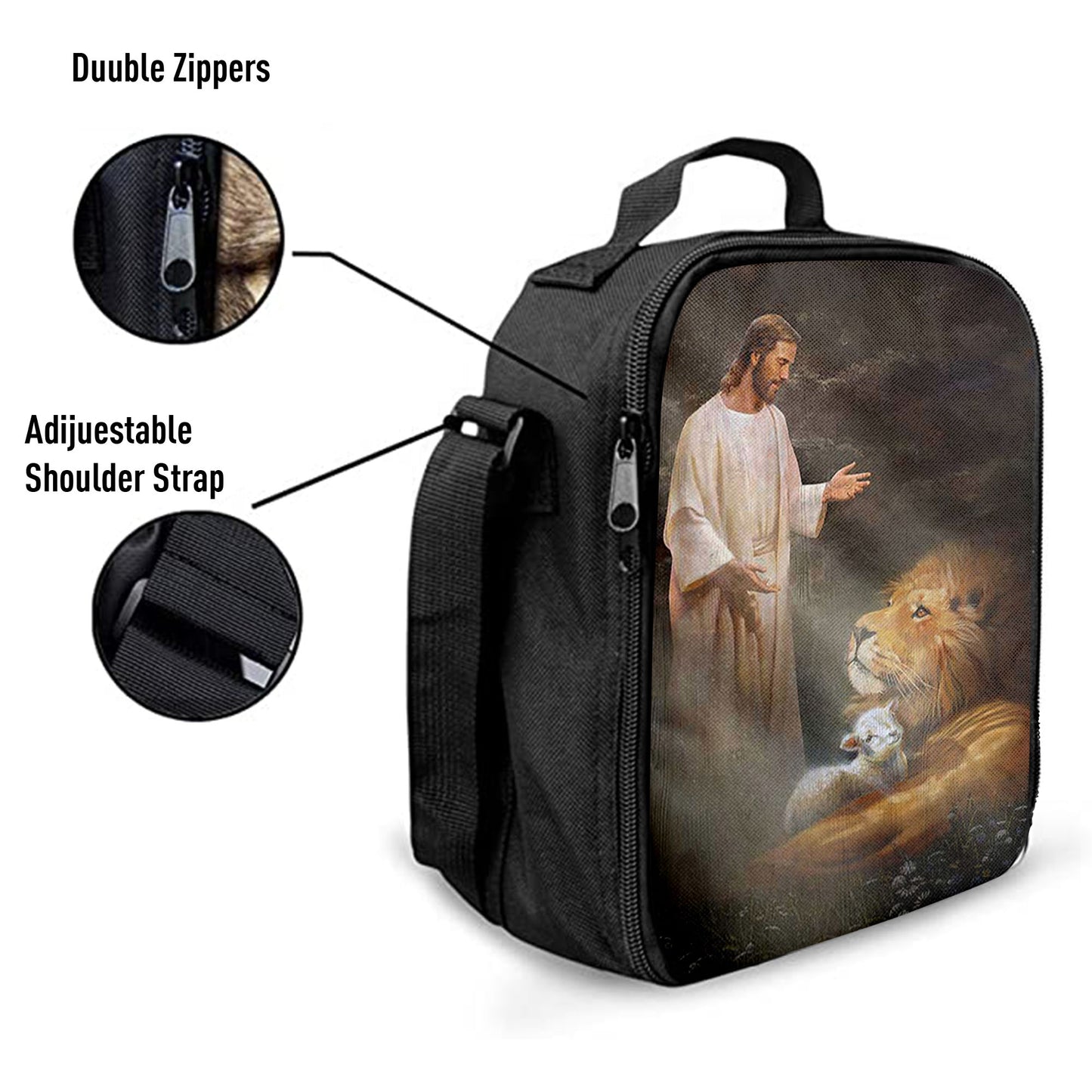 Christian Lunch Bag, Lunch Bag, Jesus Lion And The Lambs Lunch Bag, Lunch Bags For Adults