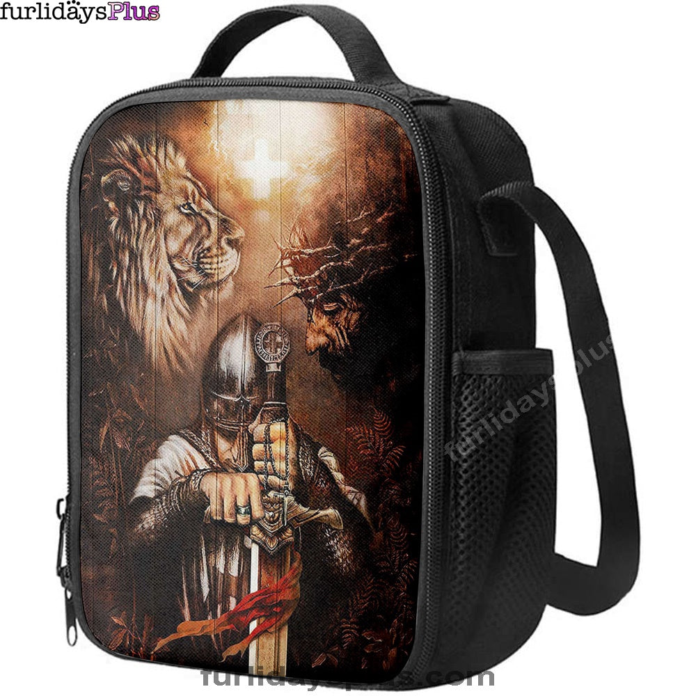 Christian Lunch Bag, Lunch Bag, Jesus Lion And Warrior Lunchbag, Christian Art, Lunch Bags For Adults