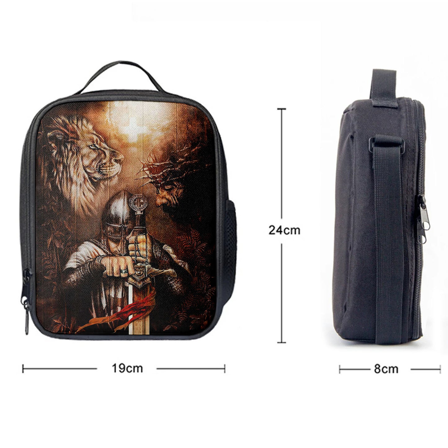 Christian Lunch Bag, Lunch Bag, Jesus Lion And Warrior Lunchbag, Christian Art, Lunch Bags For Adults