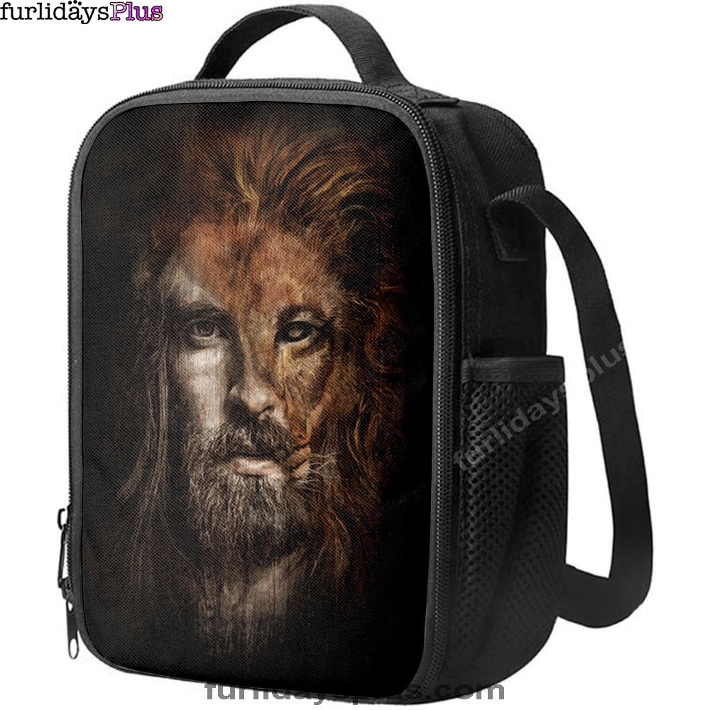 Christian Lunch Bag, Lunch Bag, Jesus Lion Head Lunchbag, Lunch Bags For Adults