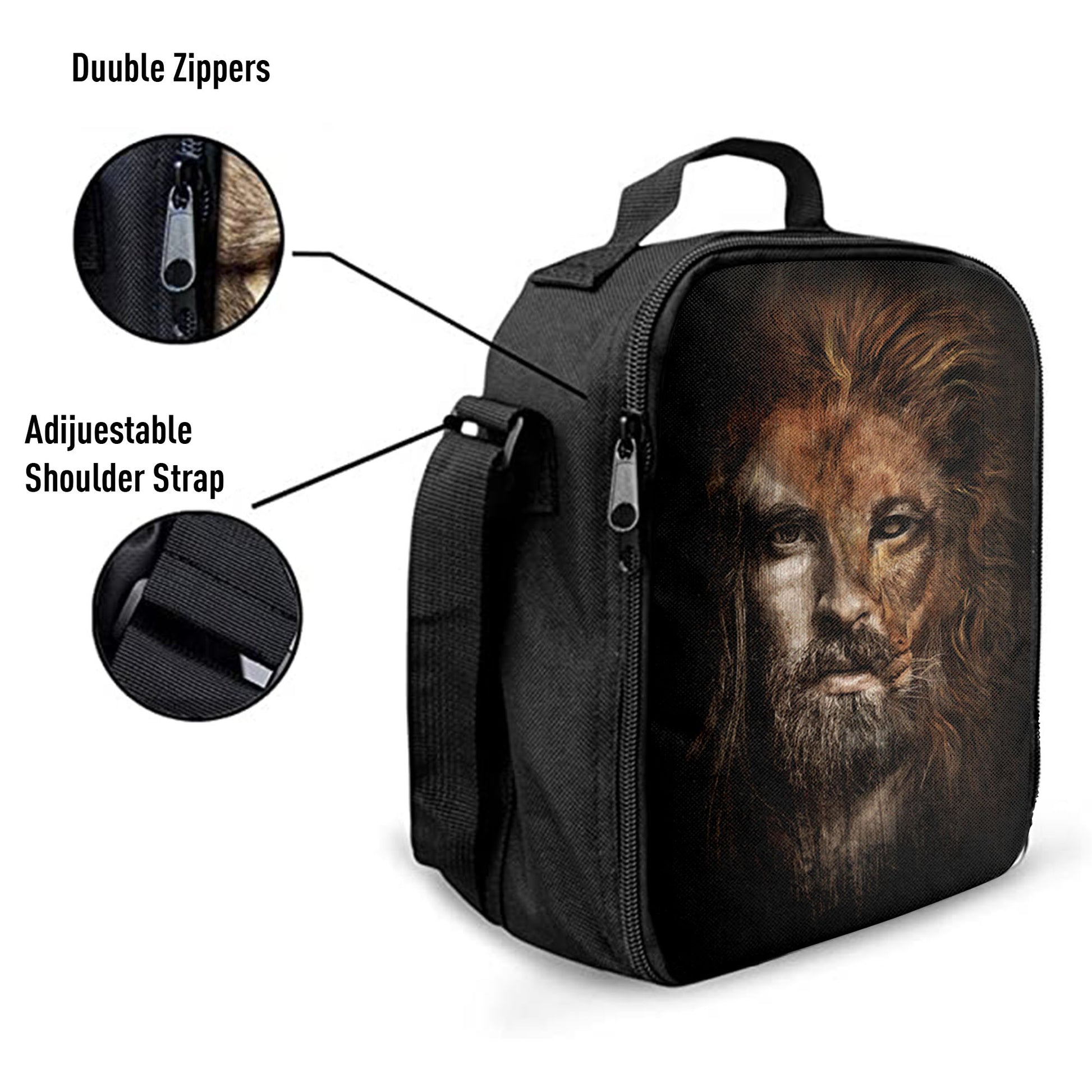 Christian Lunch Bag, Lunch Bag, Jesus Lion Head Lunchbag, Lunch Bags For Adults
