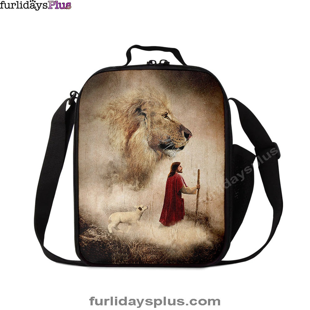 Christian Lunch Bag, Lunch Bag, Jesus Lion King And Lamb Lunch Bag, Lunch Bags For Adults