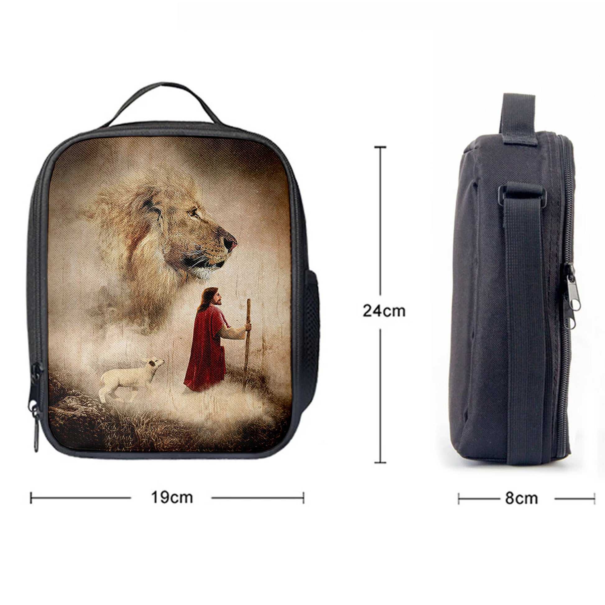 Christian Lunch Bag, Lunch Bag, Jesus Lion King And Lamb Lunch Bag, Lunch Bags For Adults
